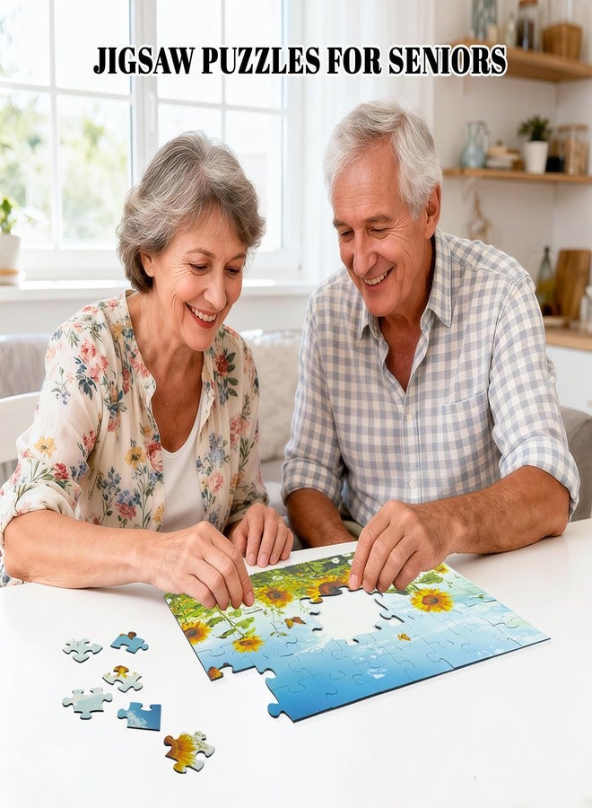 NZNDB 6 PCS 48 Large Piece Puzzles for Seniors, Adults with Dementiam Activities for Seniors, Alzheimer's Products Activities for Elderly Adults Puzzle, Gift for Patients in Nursing Home with 2 Photo Frames - Image 2